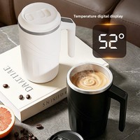 Mug Pengaduk Magnetik Otomatis 400ml Grosir, Pengocok Susu Portabel, Mug Kopi Pengaduk Otomatis untuk Milkshake dan Protein Shaker