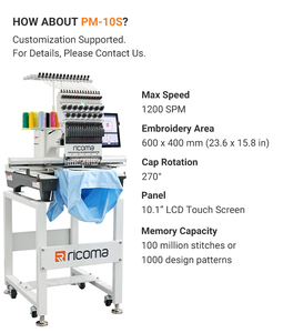 Ricoma PM-1501 Generasi Terbaru Dilengkapi Teknologi Nirkabel Desain Smart Bobbin dan Koneksi USB Terintegrasi - Product Image 6