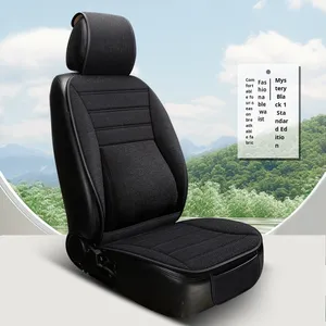 Il cuscino del sedile di <span class=keywords><strong>auto</strong></span> di quattro stagioni è fatto di materiale di lino traspirante, con una vita che stringe la copertura del sedile di disegno - Product Image 5