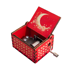 EffiPrint You Are My <strong>Sunshine</strong> Red Wooden Music Box Custom Hand-cranked Baby Kids Musical <strong>Gift</strong> with UV Printed Photo Eco-Friendly - Product Image 2