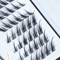 Cils synthétiques faits main style Fox, effet ailé diagonale exagéré, queue allongée, tige noire ultra-fine, européens et américains