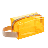 Quantité minimale de commande bas seulement 50 pièces personnalisé transparent néon coloré PVC cosmétique maquillage toilette soins de la peau Kits pochette étanche en plastique cadeau sac