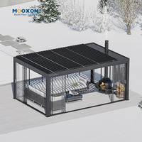 Mooxon Offres Spéciales moderne Pergola persienne électrique auvent pergolas motorisées Gazebo extérieur en aluminium avec lumières LED