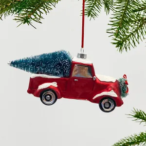 Exquisite Vehicle Bauble Luxurious Shiny Christmas Tree Decoration Gift Package Car Glass Ornaments