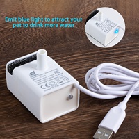 Pompe de remplacement pour fontaine à eau pour chat de 4 L et 2,2 L, moteur submersible ultra silencieux 5 V USB avec lumière LED et arrêt automatique anti-sécheresse