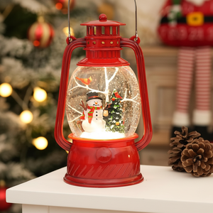 Decorazioni Natalizie da Interno: Palla di Neve Musicale Illuminata con Pupazzo di Neve, Timer 6 Ore e Lanterna Scintillante per un'Atmosfera Festiva - Product Image 3