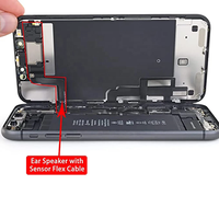 Haut-parleur d'oreille avec microphone et capteur de lumière pour iPhone 11 12 Mini Pro X XR XS Max avec câble flexible de remplacement