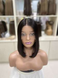 Parrucca Bob Cinese all'Ingrosso, Capelli Vergini Ondulati Lisci di Colore Naturale, Frontale Corto per Pizzo, Densità 150%, Parrucche per Donna - Product Image 6