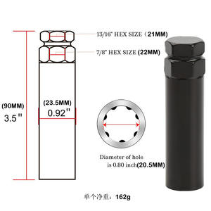 Kit de clés antivol pour jantes de voiture modifiées, outil de <span class=keywords><strong>démontage</strong></span> externe de clés antivol à sept pans 0610 - Product Image 1