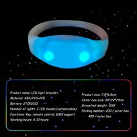 Bracelet Led Lumière Télécommande Concerts Bar Discothèque DMX Télécommandé Silicone concert Led Fête Bracelets pour enfants