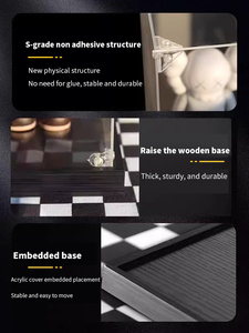 Boîte de rangement et d'affichage en verre réutilisable, de différentes tailles (petite, moyenne, grande), standard minier, assemblée, avec support de carte - Product Image 3