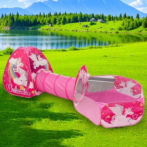 Château de princesse rose 3 en 1, <span class=keywords><strong>yourte</strong></span>, tente pliable pour enfants, tente de jeu pop-up pour filles, cadeau - Product Image 2