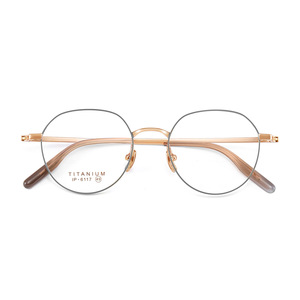 Montures de lunettes rondes en titane 6117, légères, monture complète, unisexe, verres en résine, origine Danyang - Product Image 1