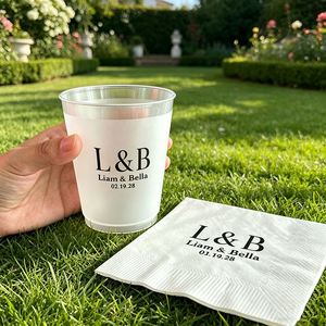 Vasos de Plástico Transparente para Bodas, 10 oz, Personalizados, Vasos de Plástico Sencillos para Fiestas, Copas de Champán para Brindis, al Mejor Precio - Product Image 1