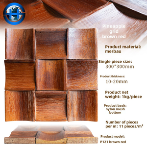 Paneles de Madera Maciza de Diseño Moderno 3D, Geométricos, Cuadrados, Tipo Panal, Ecológicos, Impermeables, Resistentes al Fuego, para Paredes Interiores - Product Image 3