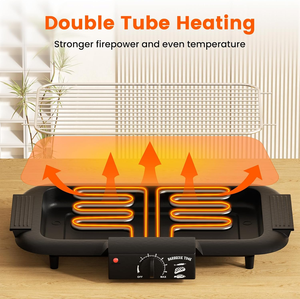 <span class=keywords><strong>Barbecue</strong></span> électrique sans fumée, antiadhésif, hauteur réglable, pour intérieur/extérieur, 2000W, haute puissance, double tube, amovible, portable - Product Image 2