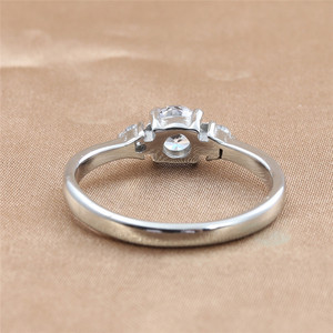 European American Style Titanium Steel White Gemstone <b>Ring</b> Silver Gold Women's Engagement <b>Ring</b> 24087 - Product Image 2