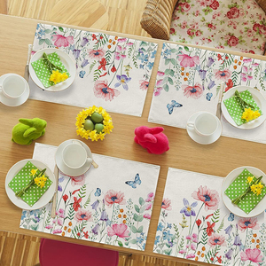 Waterproof Embroidered Cotton Flower Placemat Round Pattern Wedding Use Paper <b>Material</b> Beauty Embroidery - Product Image 2