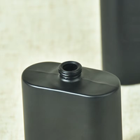 Flacon pulvérisateur de parfum noir mat, vente en gros directe usine, 15 flacons vides en verre rectangulaires à brume fine de 30 ml et 50 ml, impression sérigraphique