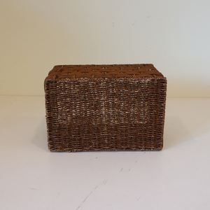 Cestas de jacinto de agua rectangulares con asas Cesta de almacenamiento de mimbre natural tejida a mano Cesta organizadora - Product Image 5