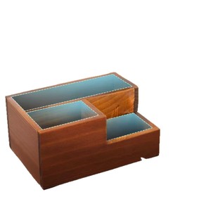 Wooden Desktop Organizer With Compartments Solid Wood Office Pen Holder Storage <b>Box</b> For <b>Makeup</b> Brushes And Stationery - Product Image 2