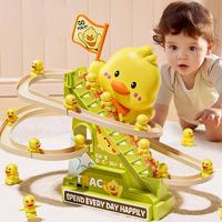 Yuglow Jouet Électrique pour Enfants : Circuit d'Escalade avec Lapin, Dinosaure, Canard – Jouet Éducatif en Forme d'Animaux de Dessin Animé – Coffret Cadeau pour Enfants