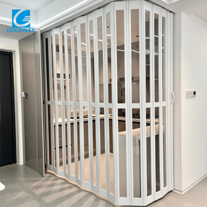 Porte coulissante pliante <span class=keywords><strong>en</strong></span> PVC, porte intérieure <span class=keywords><strong>en</strong></span> bois, verre, acrylique pour la division de l'espace domestique - Product Image 3