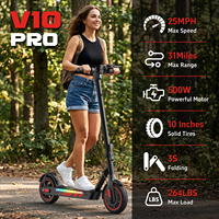 Trottinette électrique pliable 500W 15Ah en stock entrepôt USA, faible MOQ, moniteur de kilométrage via application intelligente, avec certification UL2272, trottinette électrique routière pour adultes