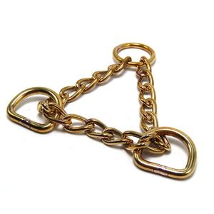 3/4 pouces Martingale collier de chien chaîne collier de chien matériel métal solide laiton chaîne or tour de cou demi étranglement chaîne D anneau collier de chien - Product Image 1