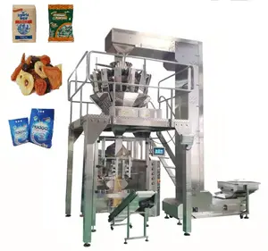 Automatic Granule Wash Powder 3Sides Seal Nut Dry Fruit Hard Candy Sugar Fill Weigher Pack Machine