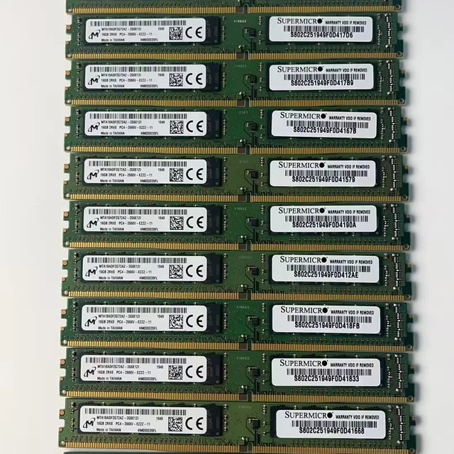 Used 16GB DDR4 2666MHz ECC UDIMM Server RAM MTA18ADF2G72AZ-2G6E1ZI Pulled