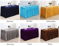 Nappe de table en velours épais de couleur unie en gros, housses de table à manger rectangulaires pour événements