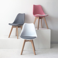FL1 chaises de salle à manger modernes siège tulipe polypropylène intérieur Restaurant café chaise en plastique avec coussin