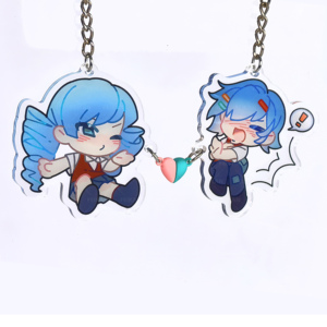 Tự làm tùy chỉnh phim hoạt hình Charm Acrylic Keychain Anime vài nam châm Keychain Tim Dễ Thương Epoxy Acrylic Keychain - Product Image 5