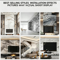Panneau mural en PVC flexible effet marbre brillant 1220x2440, imperméable et résistant aux UV, pour la décoration des murs des halls d'hôtel