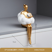 Statues et sculptures dorées, statuettes et figurines pour la décoration intérieure, décoration de chambre Kawaii, accessoires de bureau, décoration de mariage