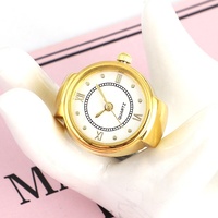 Mini montre à quartz vintage argentée, bracelet élastique, pour fiançailles, mariage, hip-hop, montre à doigt antique pour homme