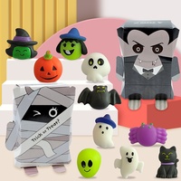 Set de Fiesta Divertido de Halloween: Pelota Blanda de TPR/PU de Rebote Lento, Juguete Antiestrés de Caja Sorpresa con Formas de Fantasma, Calabaza y Taza, Sin Impresión