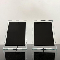 Plaque de certificat en cristal noir de nouvelle conception avec support en métal argenté