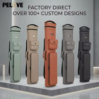 Étui rigide pour queue de billard 4B8S en cuir PU personnalisable OEM, résistant à l'usure, portable, à bandoulière, 12 trous, compatible moto