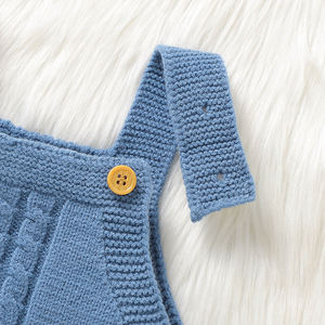 Mimixiong Offre Spéciale en gros mignon fil solide torsadé enfant en bas âge vêtements neutres bébé tricoté barboteuse pour fille garçon ropa <span class=keywords><strong>bebe</strong></span> - Product Image 4