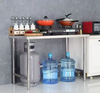 Plan de travail de cuisine commerciale en acier inoxydable robuste pour restaurant, hôtel, restauration