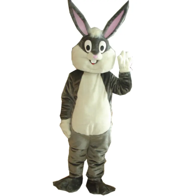 Kostum Kelinci Dewasa Abu-abu Baru/Kostum Maskot Kelinci Paskah untuk Dewasa