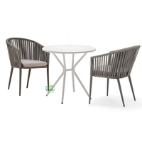 (E7083R + E9926) Table d'extérieur et ensemble de chaises de salle à manger en métal pour café de balcon