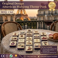 Meilleures ventes, faible MOQ, ensemble de mahjong américain de luxe, 160 tuiles, en acrylique et mélamine, design portable, pliable et durable, expédition immédiate