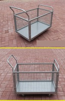 Carrito de Almacenamiento Plegable de Malla Metálica Resistente, Carros y Carretillas para Herramientas con Ruedas Bloqueables de Cuatro Ruedas, Uso Industrial