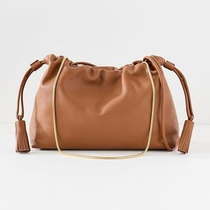 Sac à bandoulière en cuir personnalisé pour femme, avec pompon et bouton, imperméable, petit sac à main portable, idéal printemps, été, hiver - Product Image 1
