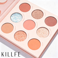 Palette de fards à paupières KILLFE 9 couleurs, mate, imperméable, longue tenue, maquillage