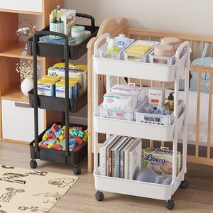 Modern Design Thick <b>Salon</b> Trolley Cart Storage Holders & Racks Swivel Wheels Top Drawer Cart 3-Tiered Iron Rolling Trolley - Product Image 4