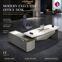 Bureau de direction en forme de L, bureau de PDG, mobilier commercial moderne pour bureau